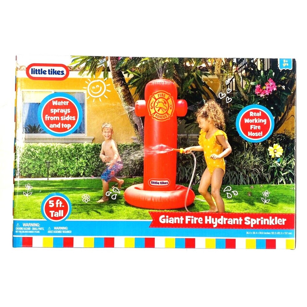 Little Tikes Giant Fire Hydrant Sprinkler 5 Ft. Tall Working Fire Hose Red